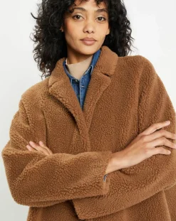 Clearance Lou Andrea Manteau en Fausse Fourrure Romy toffee