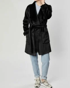 Femme Lou Andrea Manteau en Fausse Fourrure Carla noir