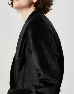 Femme Lou Andrea Manteau en Fausse Fourrure Carla noir