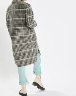 Femme Marc O'Polo Manteau en Laine mélangée à carreaux multicolore