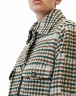 Femme Marc O'Polo Manteau en Laine mélangée à carreaux multicolore