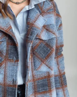 New Lauren Vidal Manteau en Laine mélangée Biba ciel