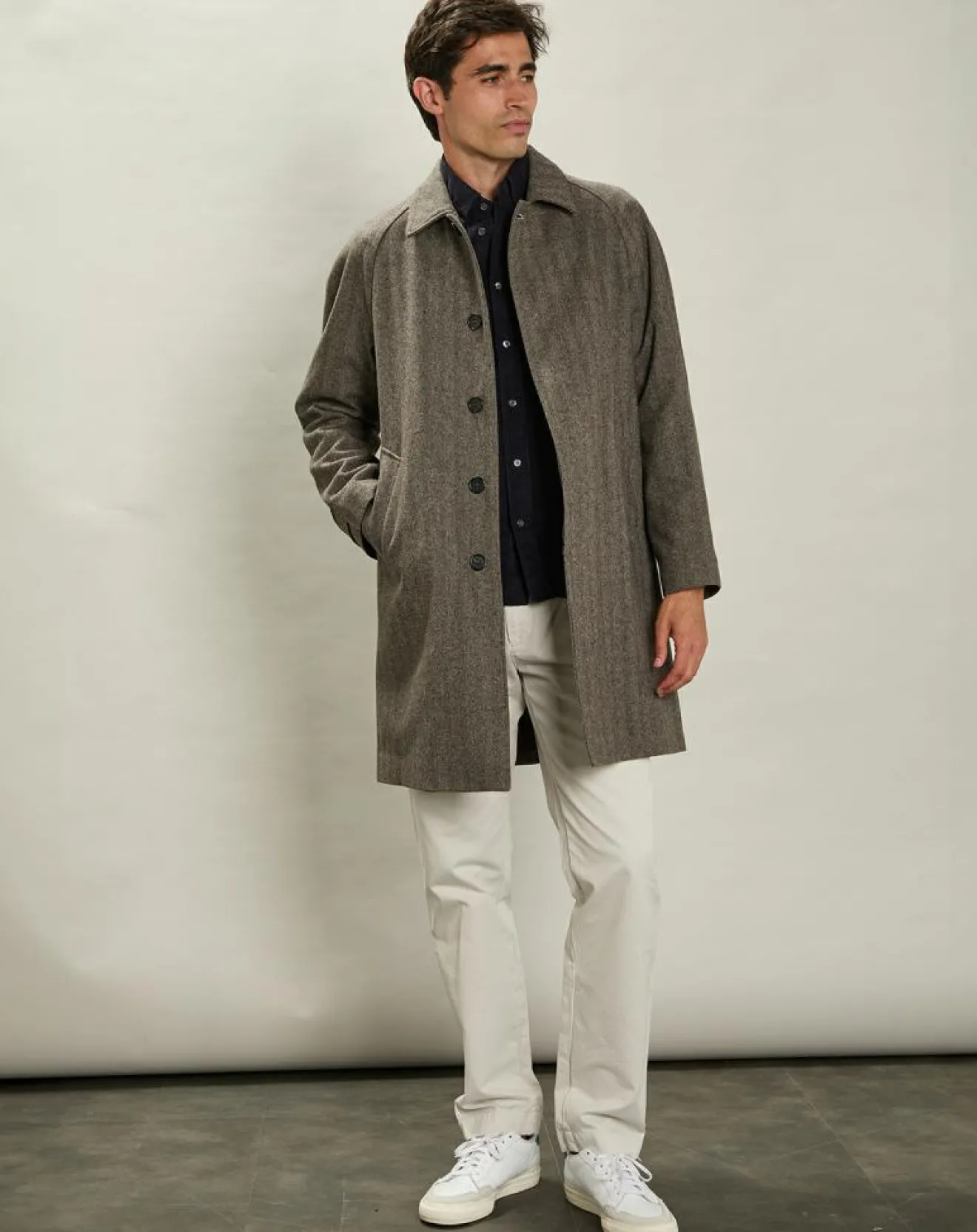 Clearance Hartford Manteau en Laine mélangée Calvin brun