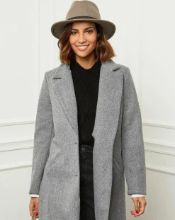Discount L'Armoire de Suzette Manteau en Laine mélangée Josette gris