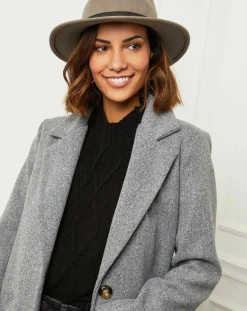 Discount L'Armoire de Suzette Manteau en Laine mélangée Josette gris