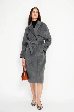 Femme Assuili Manteau en Laine mélangée loup