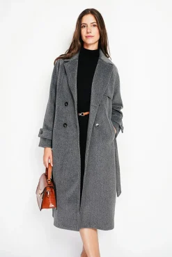 Femme Assuili Manteau en Laine mélangée loup