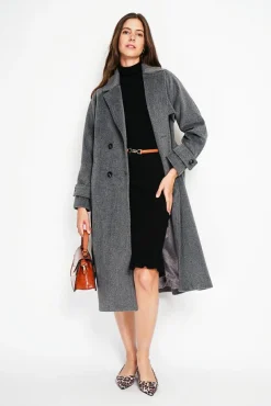 Femme Assuili Manteau en Laine mélangée loup