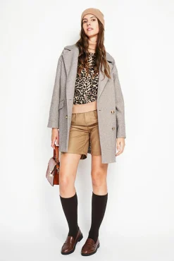 Femme Assuili Manteau en Laine mélangée marron