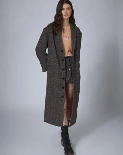 Clearance Manoush Manteau en Laine mélangée Raymonde chocolat