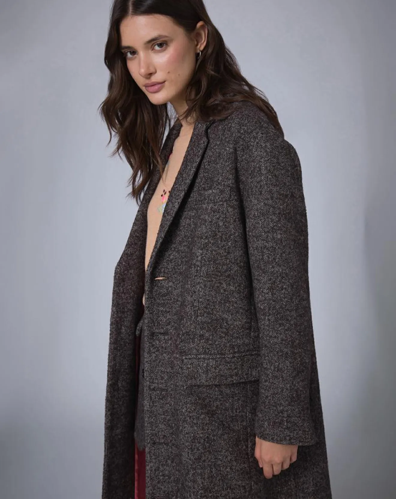 Clearance Manoush Manteau en Laine mélangée Raymonde chocolat