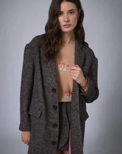 Clearance Manoush Manteau en Laine mélangée Raymonde chocolat