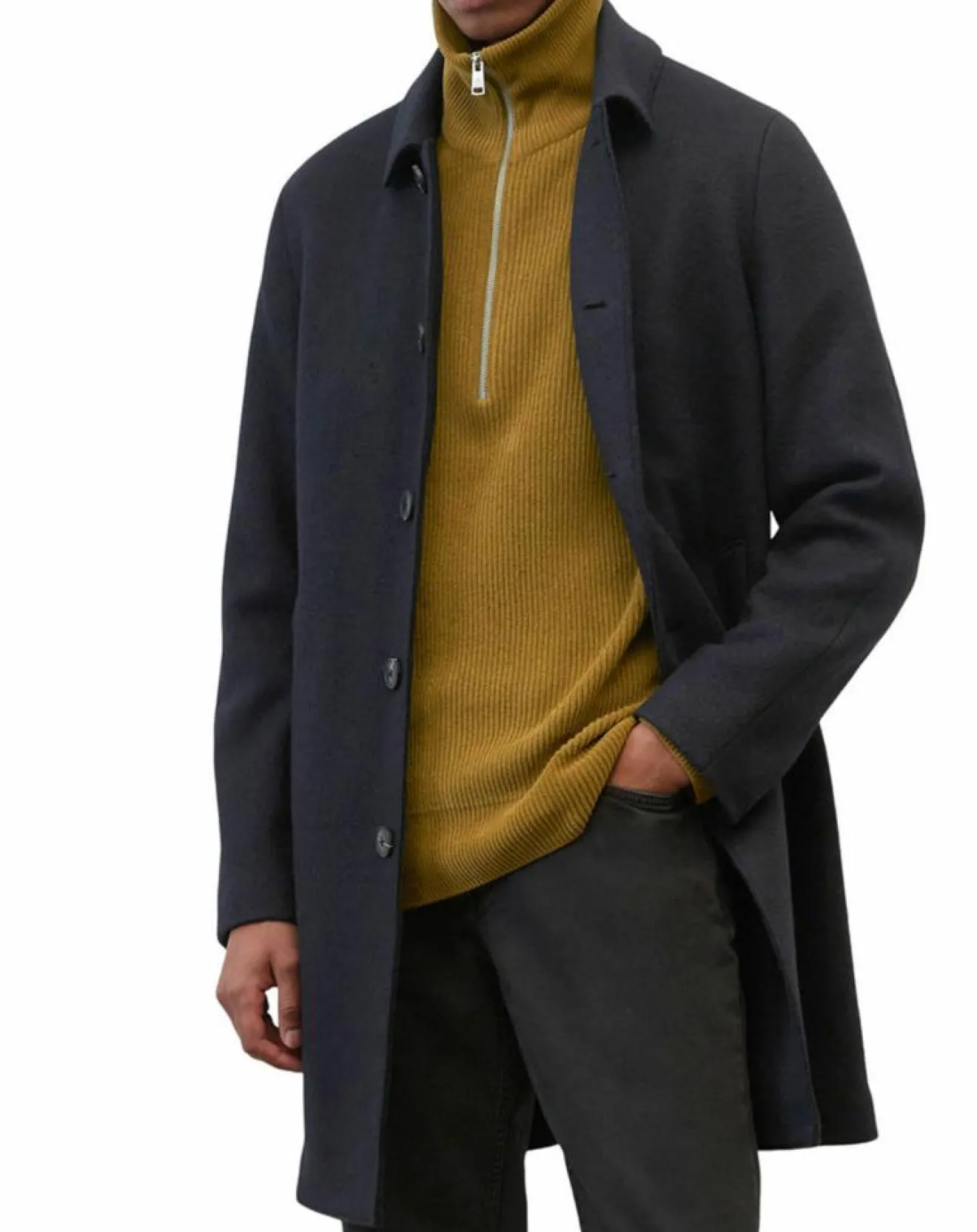 Homme Marc O'Polo Manteau en Laine mélangée raglan noir