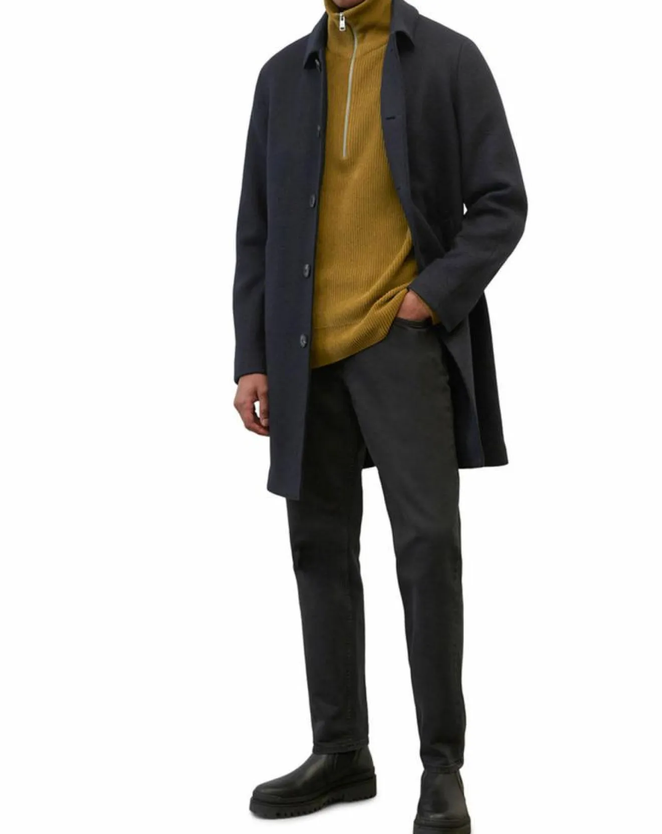 Homme Marc O'Polo Manteau en Laine mélangée raglan noir