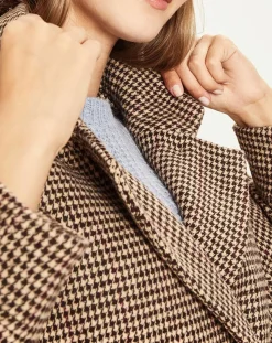 Femme La Petite Etoile Manteau en Laine mélangée Sophies pied-de-poule marron