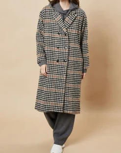 Discount Harris Wilson Manteau en Laine mélangée Syndelle imprimé pied-de-poule camel/noir/beige