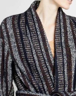 Femme Caroll Manteau en Laine mélangée Vivia à rayures marine/blanc/marron