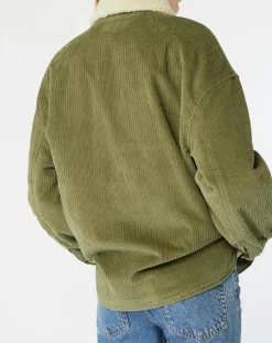 Femme Billabong Manteau en Velours côtelé Lucky kaki