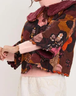 Outlet Manoush Manteau fourré Médiéval Patchwork imprimé multicolore