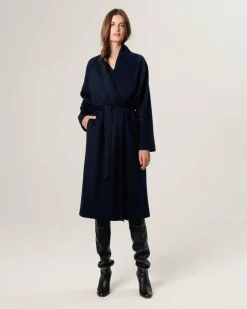 Sale Rodier Manteau Élise long bleu nuit