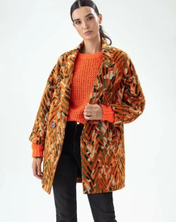 Femme Bleu Blanc Rouge Manteau Muse camouflage