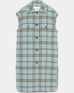 Discount Marc O'Polo Manteau sans manches en Laine mélangée Campagne à carreaux bleu