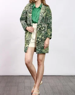 Femme See u Soon Manteau Victoria à motifs vert