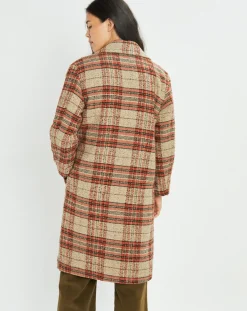 Femme Lauren Vidal Manteau West à carreaux épice