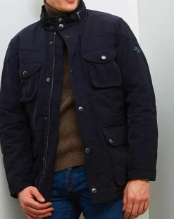 New Hackett London Manteau Winter velospeed bleu marine
