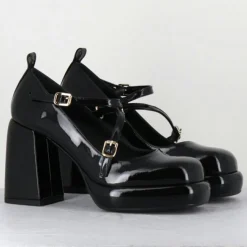 Outlet Garrice Lab Mary Jane en Cuir abra noires - Talon : 9.5cm