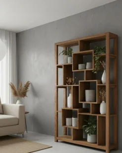 Best Uniqka Maze - Étagère en bois massif de Teck