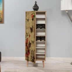 Wooden Art Meuble à chaussure Filinta chêne - 50x135x38 cm