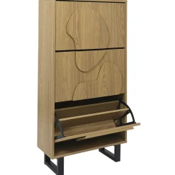 Discount Home Deco Factory Meuble à chaussures Calypso marron/noir - 60x24x115 cm