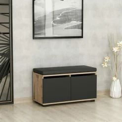 Homitis Meuble à chaussures Drago noyer noir - 80x42x35 cm