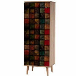 Wooden Art Meuble à chaussures Filinta multicolore - 50x128x38 cm