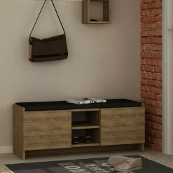 Wooden Art Meuble à chaussures zulla naturel - 37x110x43 cm