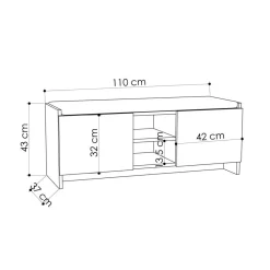 Wooden Art Meuble à chaussures zulla naturel - 37x110x43 cm