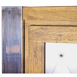 Clearance Bois & Chiffons Meuble haut structure inox Acacia Stainless III Marron - 140x45x160 cm