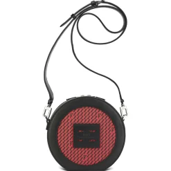 Femme Maison Faret Mini Sac en Toile enduite & Cuir Medoc rouge/noir - 13x13x5.5 cm