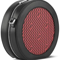 Femme Maison Faret Mini Sac en Toile enduite & Cuir Medoc rouge/noir - 13x13x5.5 cm