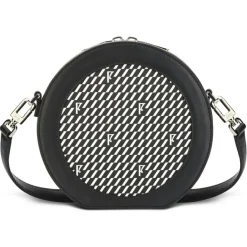 Femme Maison Faret Mini Sac en Toile enduite & Cuir Medoc noir/blanc - 13x13x5.5 cm