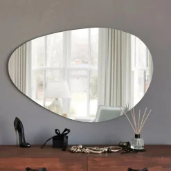 Wooden Art Miroir Porto noir - 76x50x2.2 cm