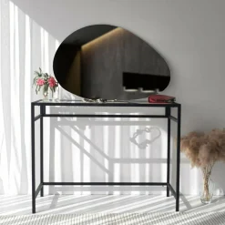 Wooden Art Miroir Porto noir - 76x50x2.2 cm