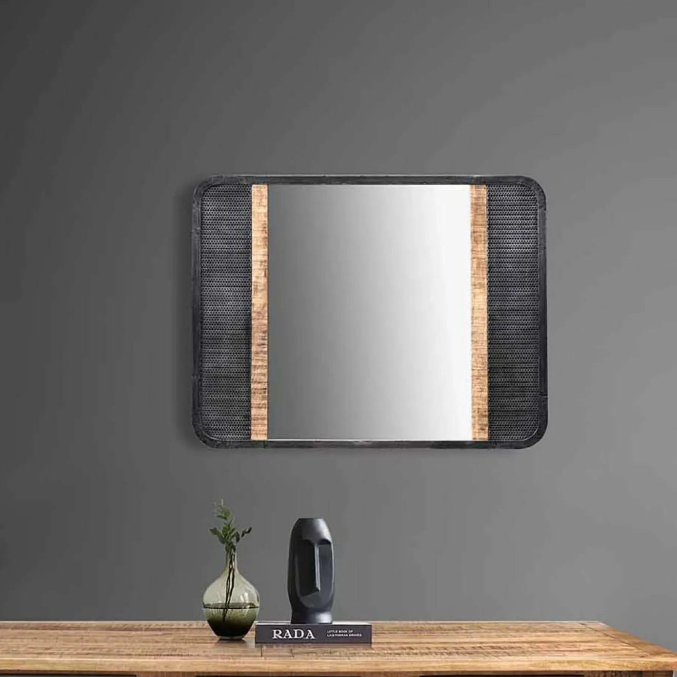 Hot Bois & Chiffons Miroir tendance Manguier Farm II Naturel - 110x3x85 cm