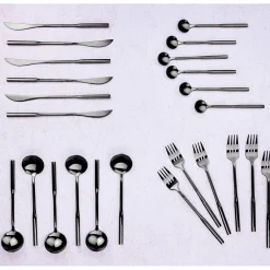 Online Bjorn Ménagère Abel noire - 24 pièces