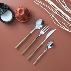 Home Deco Factory Ménagère marron - 16 pièces