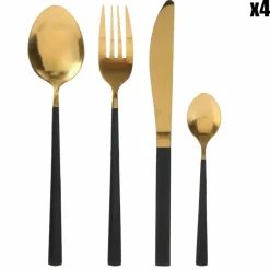 Clearance Home Deco Factory Ménagère noir/doré - 16 pièces