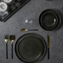 Clearance Home Deco Factory Ménagère noir/doré - 16 pièces