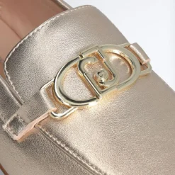Femme Liu-Jo Mocassins en Cuir Emel dorés