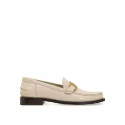 Sale Salvatore Ferragamo Mocassins en cuir Maryan crème